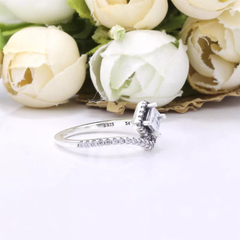 (imagen para) Anillo PANDORA Square Sparkle Wishbone - 198420C01 - Ver 4