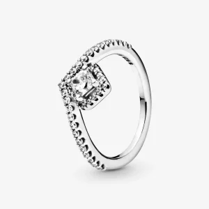 Anillo PANDORA Square Sparkle Wishbone - 198420C01 (imagen para) Anillo PANDORA Square Sparkle Wishbone - 198420C01