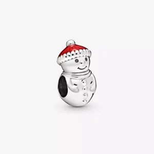 (imagen para) PANDORA Encanto de Muñeco de Nieve y Sombrero de Santa - 798478C01