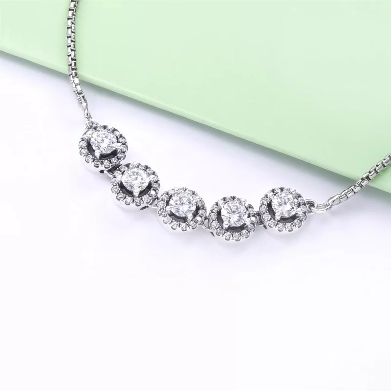 (imagen para) Pulsera deslizante PANDORA Round Sparkle - 598510C01 - Ver 3
