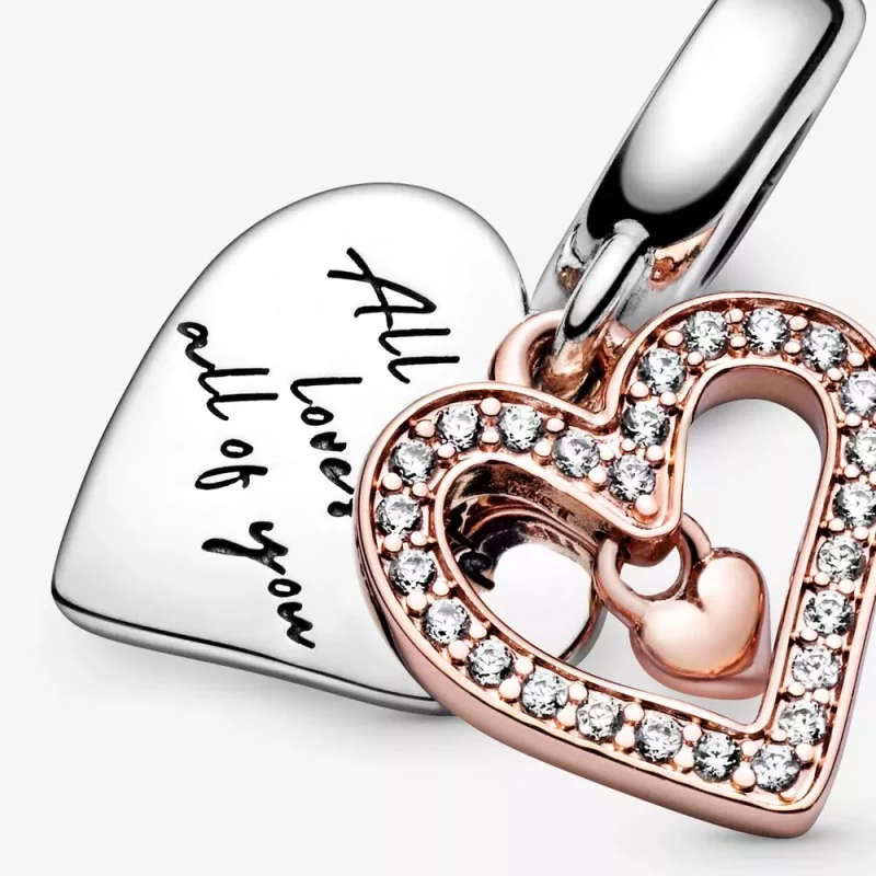 (imagen para) PANDORA Brillante Abalorio de Colgante Corazón Libre - 788693C01 - Ver 3