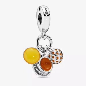 (imagen para) PANDORA Charm Colgante de Huevo Tart, Té de Leche y Bollo de Piña - 798355ENMX