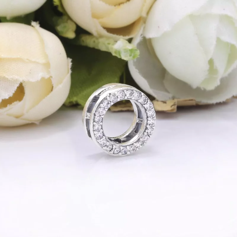 (imagen para) PANDORA Círculo de Clip con Pavé Charm - 798600C01 - Ver 2