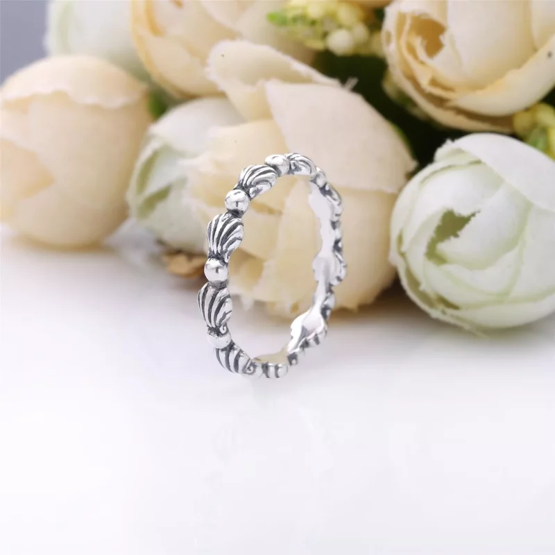 (imagen para) Anillo de banda con cuentas de concha de mar de PANDORA - 198943C00 - Ver 3
