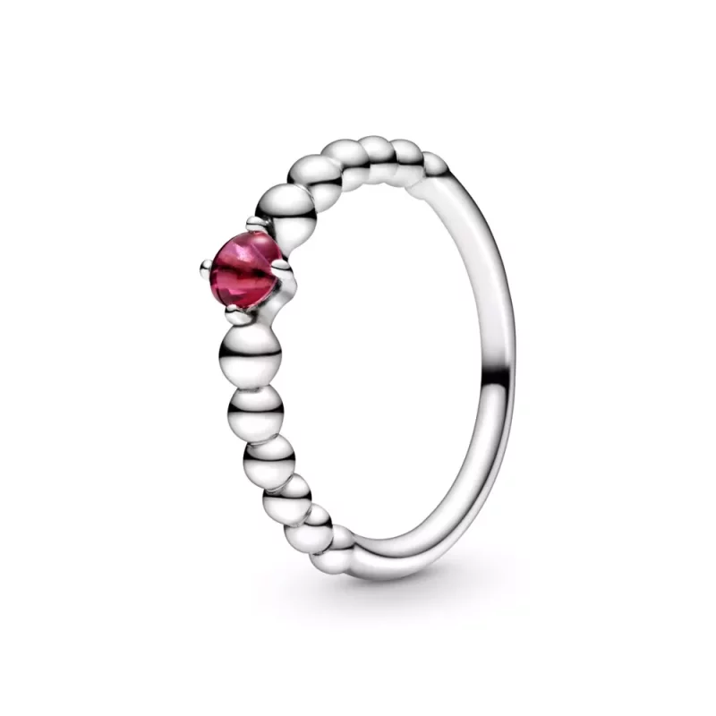 (imagen para) Anillo de cuentas rojo ardiente de PANDORA - 198867C02