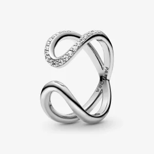 (imagen para) Anillo de infinito abierto envuelto en plata PANDORA - 188882C02