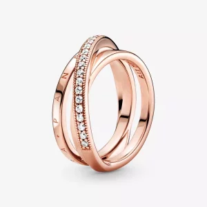 (imagen para) Anillo de triple banda PANDORA Crossover Pavé - 189057C01