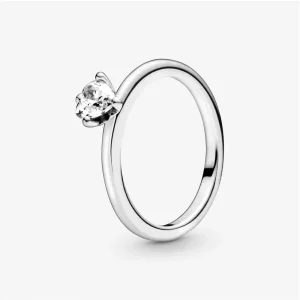 (imagen para) Anillo solitario PANDORA Corazón Transparente - 198691C01