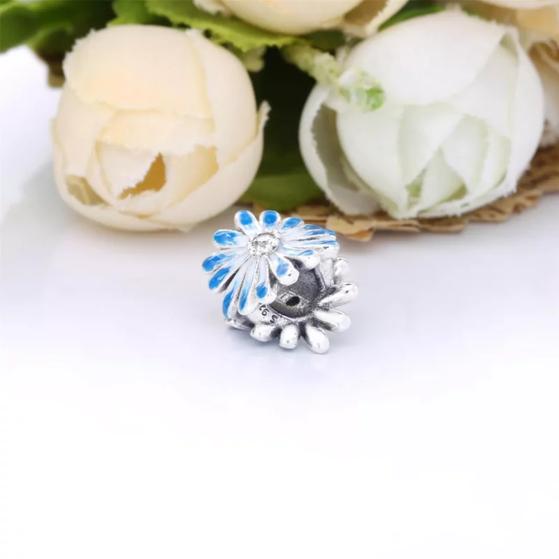 (imagen para) Charm de flores azules de margarita PANDORA - 798775C01 - Ver 2