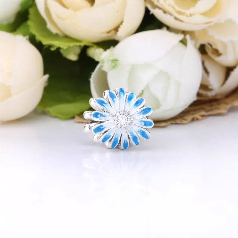 (imagen para) Charm de flores azules de margarita PANDORA - 798775C01 - Ver 3