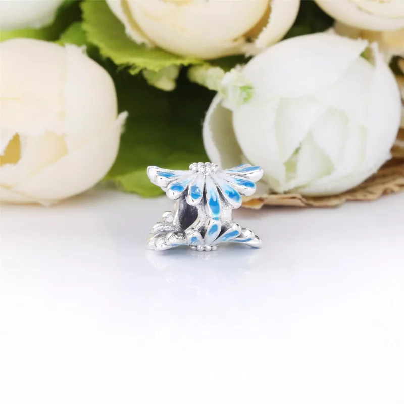 (imagen para) Charm de flores azules de margarita PANDORA - 798775C01 - Ver 4