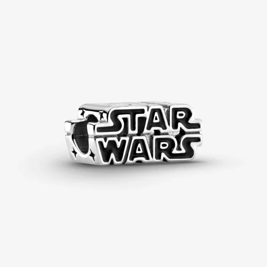 (imagen para) Charm de plata PANDORA Star Wars con logotipo en 3D - 799246C01
