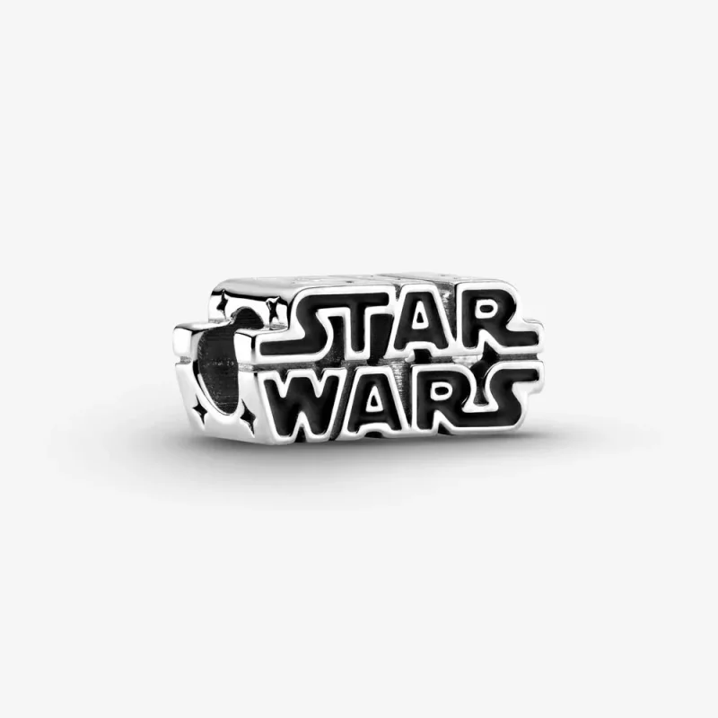 (imagen para) Charm de plata PANDORA Star Wars con logotipo en 3D - 799246C01