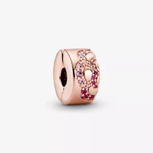 (imagen para) Charms Clip Espaciador PANDORA con Patrón de Abanico Rosa - 788153C01