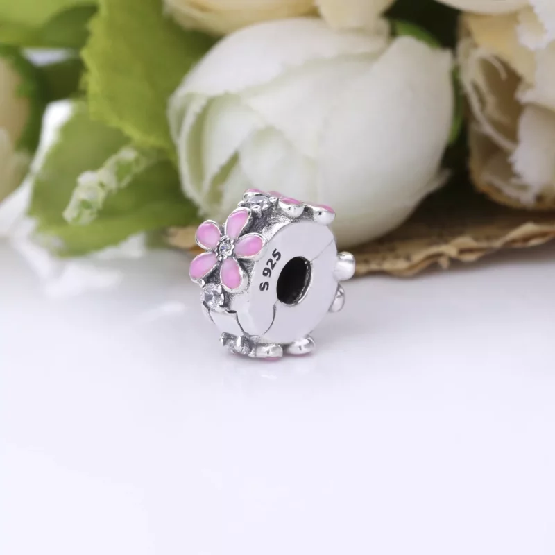 (imagen para) Charms PANDORA Pink Daisy Flower Clip - 798809C01 - Ver 2