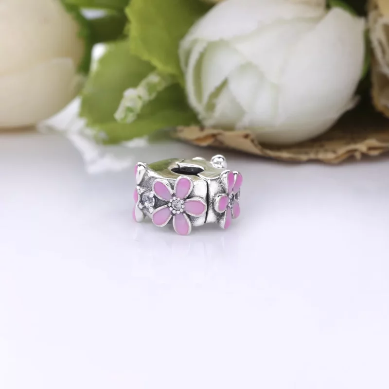 (imagen para) Charms PANDORA Pink Daisy Flower Clip - 798809C01 - Ver 3