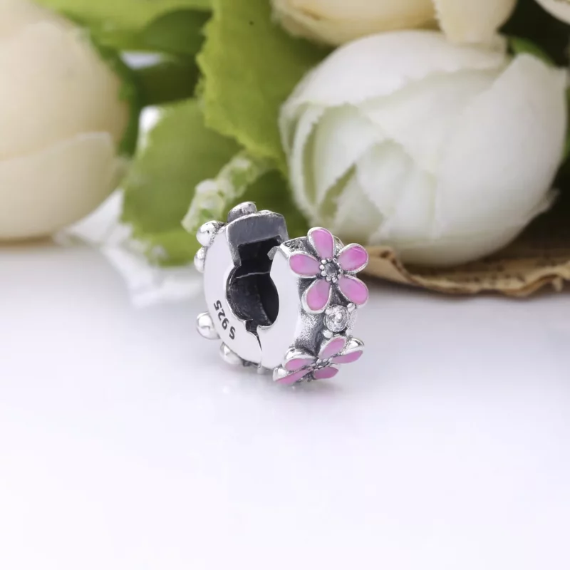 (imagen para) Charms PANDORA Pink Daisy Flower Clip - 798809C01 - Ver 4