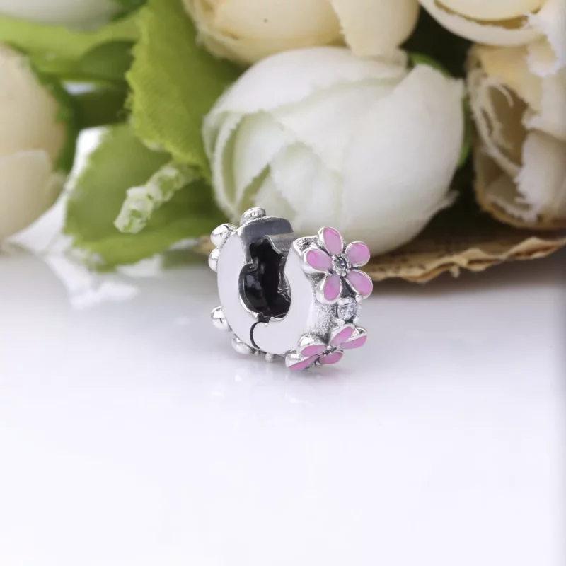 (imagen para) Charms PANDORA Pink Daisy Flower Clip - 798809C01 - Ver 5