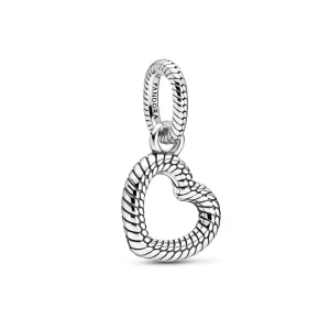(imagen para) Colgante de Corazón Abierto con Patrón de Cadena de Serpiente PANDORA - 399094C00
