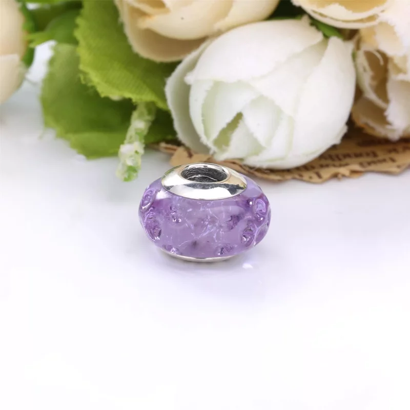 (imagen para) Encanto de vidrio murano lavanda ondulado PANDORA - 798875C00 - Ver 5