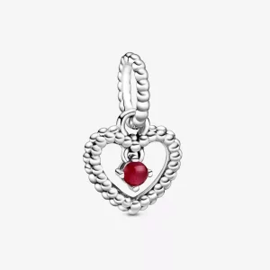 (imagen para) PANDORA Abalorio Colgante Corazón de Cuentas Rojo Oscuro - 798854C08