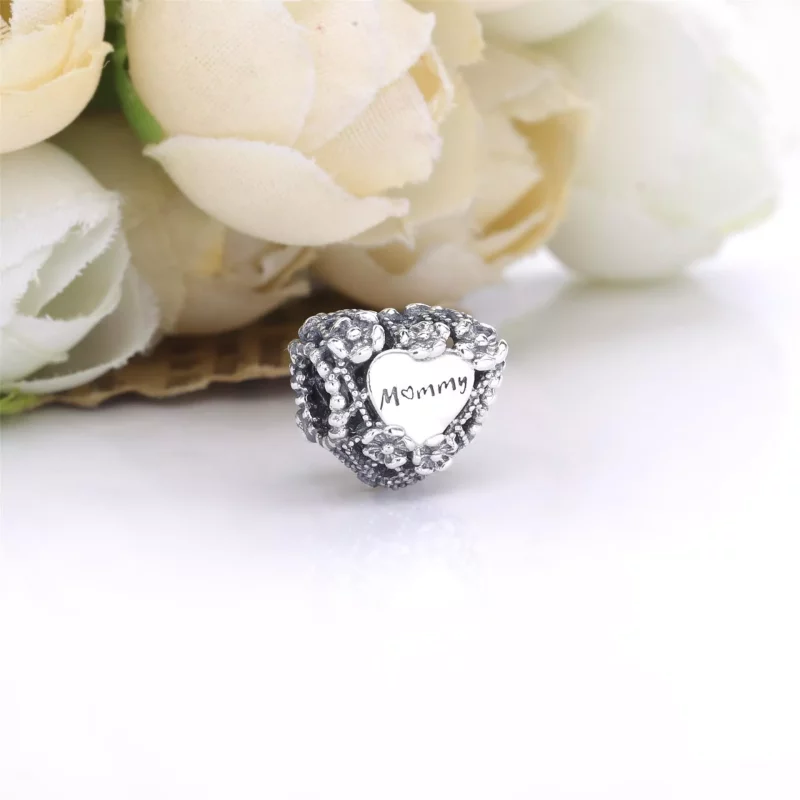(imagen para) PANDORA Abalorio Mamá Corazón de Flor Calado - 798892C00 - Ver 2