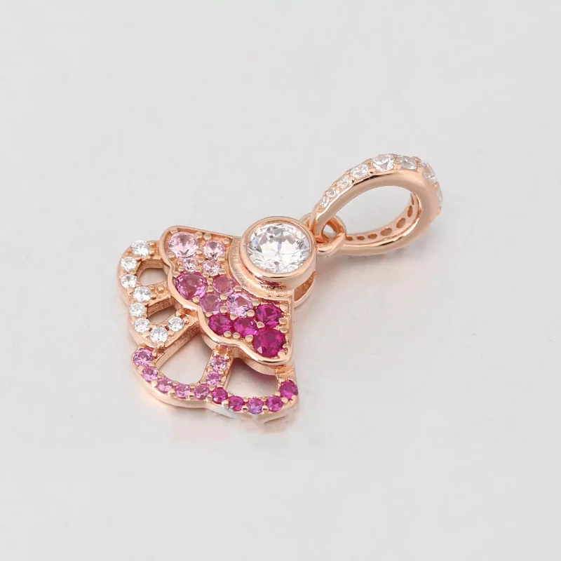 (imagen para) PANDORA Abanico Rosa Colgante Encanto - 788147C01 - Ver 2