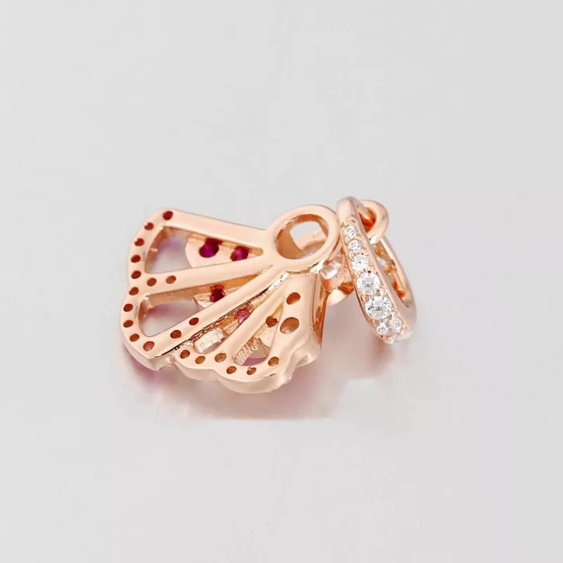 (imagen para) PANDORA Abanico Rosa Colgante Encanto - 788147C01 - Ver 3