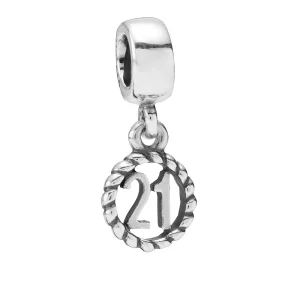 (imagen para) PANDORA Colgante Charm de Cumpleaños número 21 - 790496
