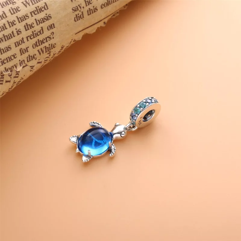 (imagen para) PANDORA Colgante con dije de tortuga marina de vidrio Murano - 798939C01 - Ver 2
