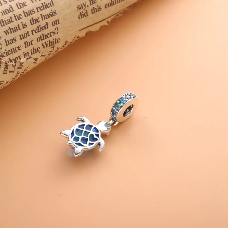 (imagen para) PANDORA Colgante con dije de tortuga marina de vidrio Murano - 798939C01 - Ver 3