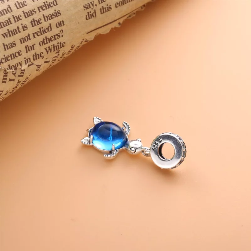 (imagen para) PANDORA Colgante con dije de tortuga marina de vidrio Murano - 798939C01 - Ver 4