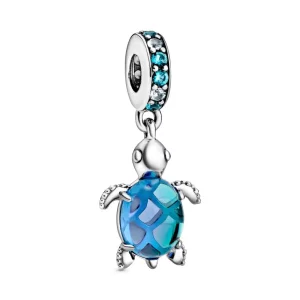 (imagen para) PANDORA Colgante con dije de tortuga marina de vidrio Murano - 798939C01