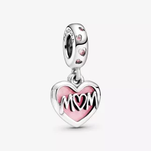 (imagen para) PANDORA Colgante Corazón con Guión de Mamá - 798887C01