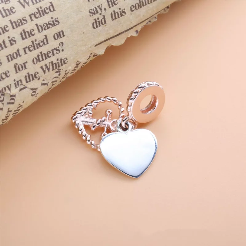 (imagen para) PANDORA Colgante de Corazón de Cuerda y Ancla de Amor - 788940C01 - Ver 3