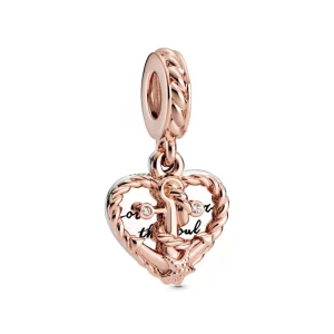 (imagen para) PANDORA Colgante de Corazón de Cuerda y Ancla de Amor - 788940C01