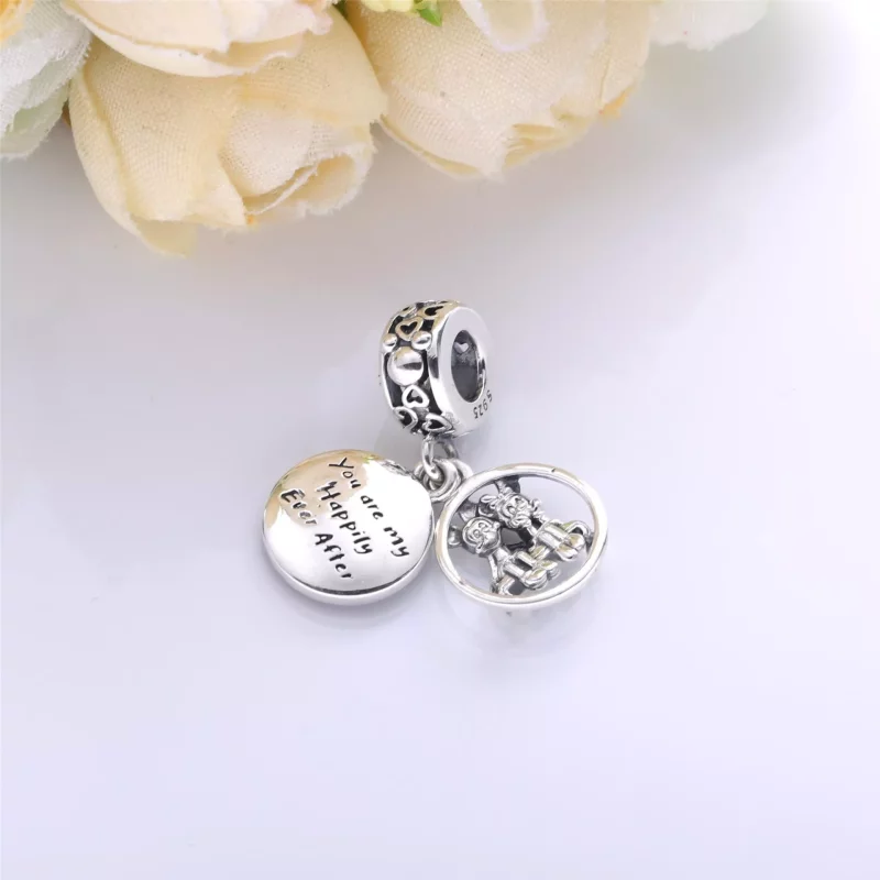 (imagen para) PANDORA Disney Mickey Mouse y Minnie Mouse Dije colgante Felices para siempre - - Ver 5
