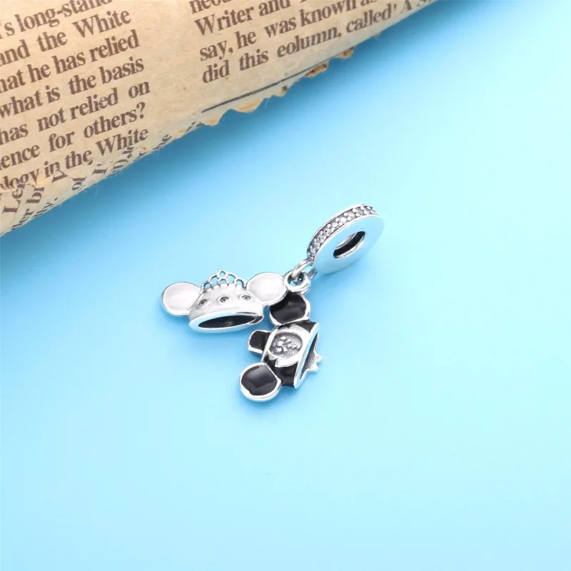 (imagen para) PANDORA Disney Mickey y Minnie boda colgante de plata esterlina - 798804C01 - Ver 2