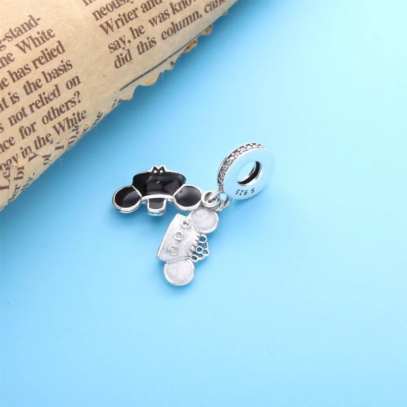 (imagen para) PANDORA Disney Mickey y Minnie boda colgante de plata esterlina - 798804C01 - Ver 3