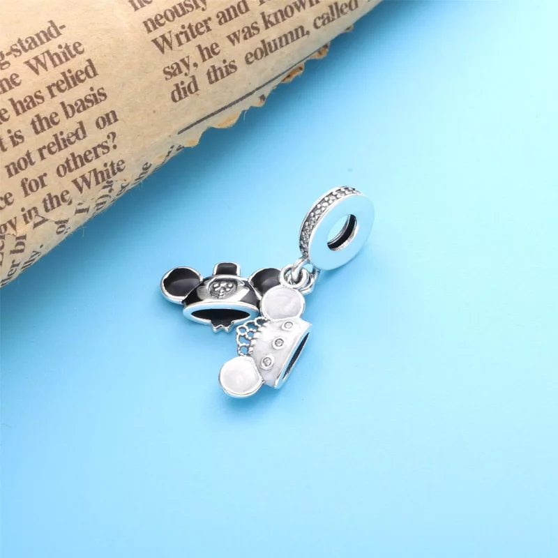 (imagen para) PANDORA Disney Mickey y Minnie boda colgante de plata esterlina - 798804C01 - Ver 4