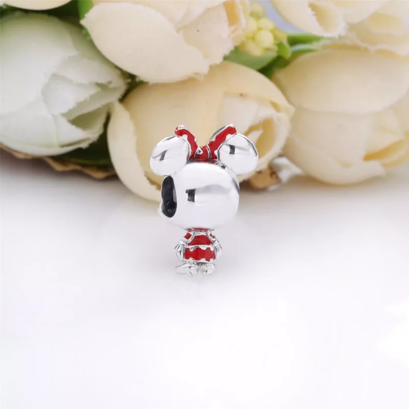 (imagen para) PANDORA Disney Minnie Mouse Vestido de Lunares y Charm de Lazo - 798880C02 - Ver 4