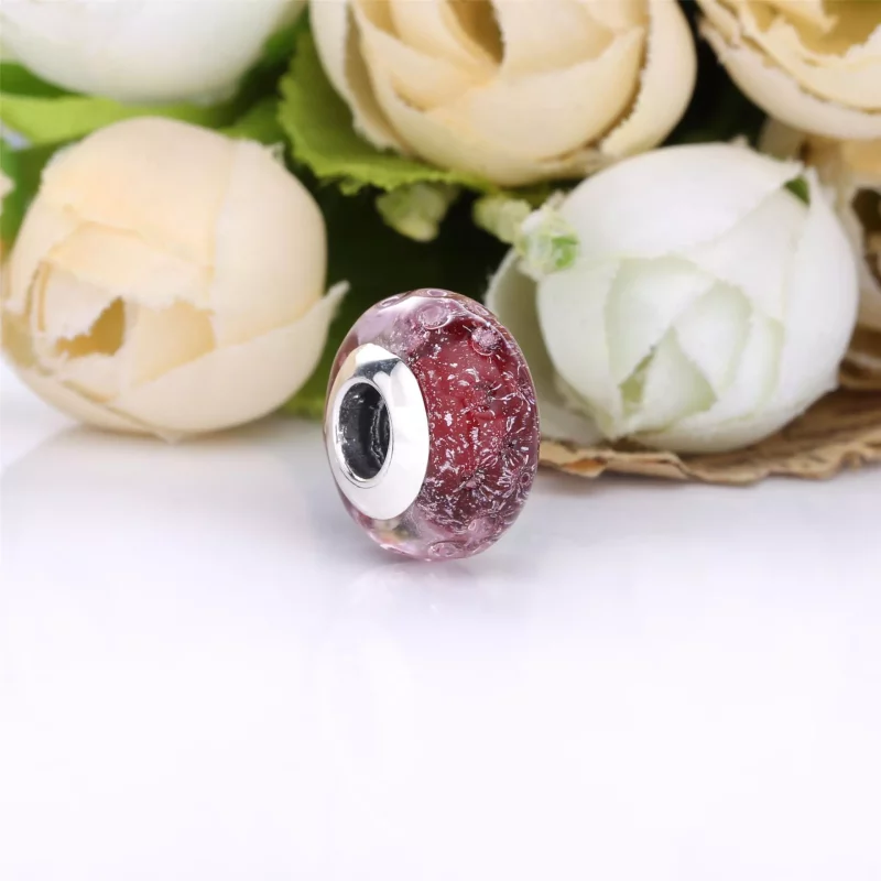 (imagen para) PANDORA Encanto de Cristal Murano Rosa Ondulado - 798872C00 - Ver 2