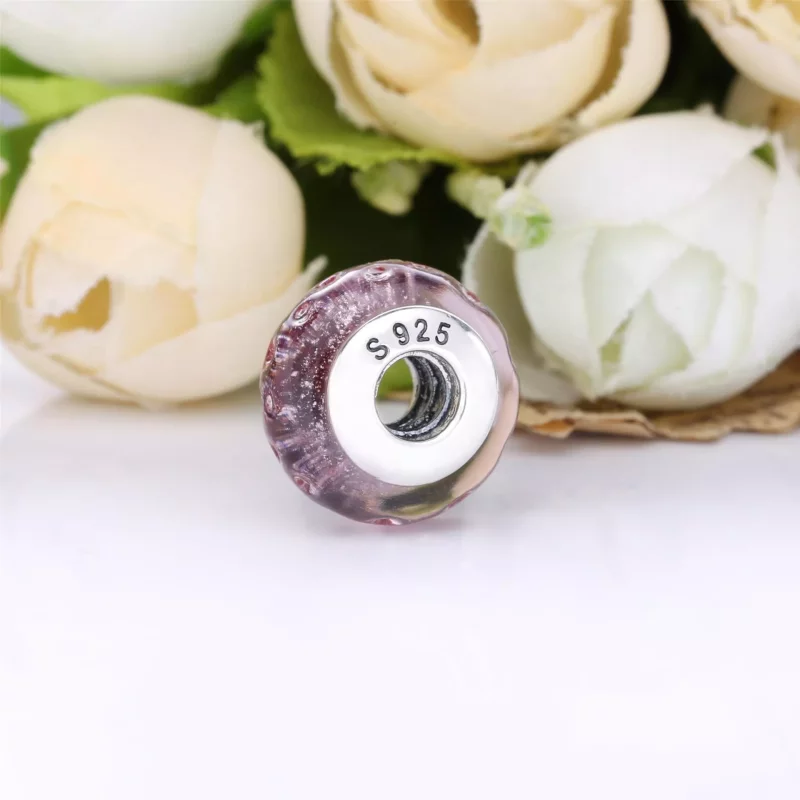 (imagen para) PANDORA Encanto de Cristal Murano Rosa Ondulado - 798872C00 - Ver 3
