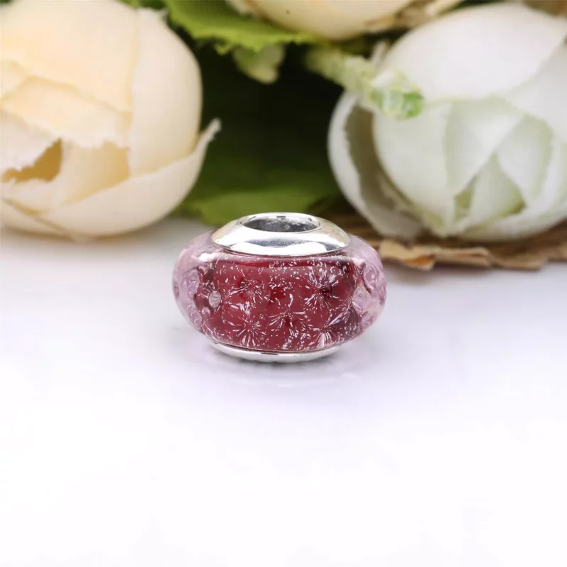 (imagen para) PANDORA Encanto de Cristal Murano Rosa Ondulado - 798872C00 - Ver 4