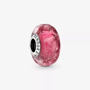 (imagen para) PANDORA Encanto de Cristal Murano Rosa Ondulado - 798872C00