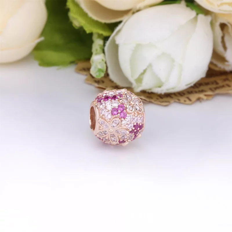 (imagen para) PANDORA Encanto de Flor Margarita Rosa con Pavé - 788797C01 - Ver 2