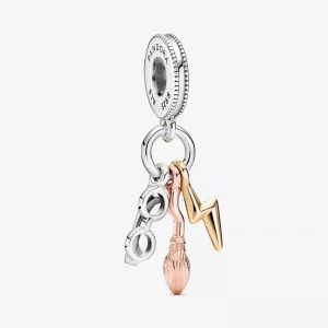 (imagen para) PANDORA Harry Potter, Gafas, Nimbus 2000 y Encanto de Rayo Dangle - 799129C00