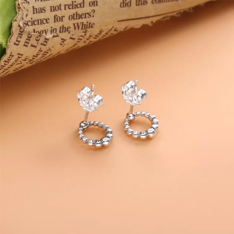 (imagen para) Pendientes de aro con cuentas PANDORA - 298683C00 - Ver 4