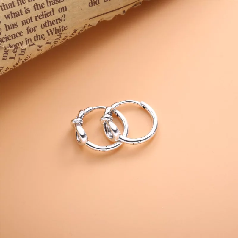 (imagen para) Pendientes de Aro PANDORA Infinity Knot - 298889C00 - Ver 4