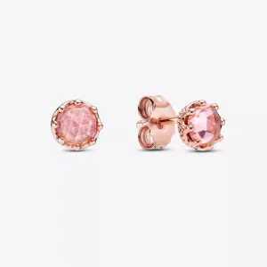 (imagen para) Pendientes de botón PANDORA Pink Sparkling Crown - 288311C01